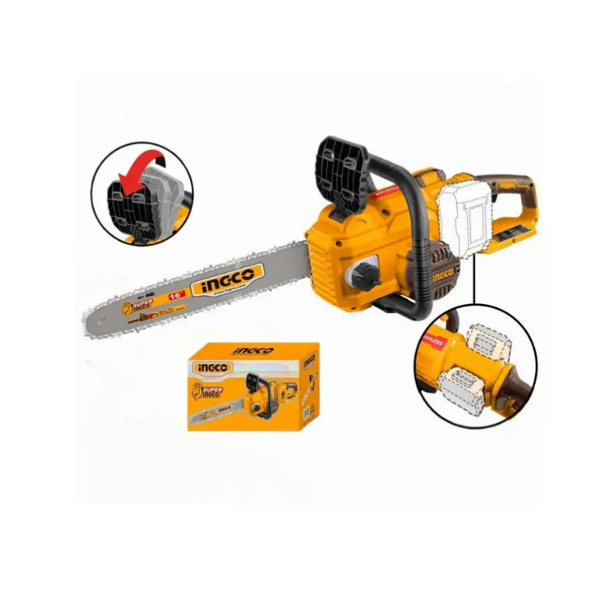 Ingco - 16"(400mm) - Chain Saw - 40 volt cordless - CGSLI40168 - Bare Tool - Power Tools Direct