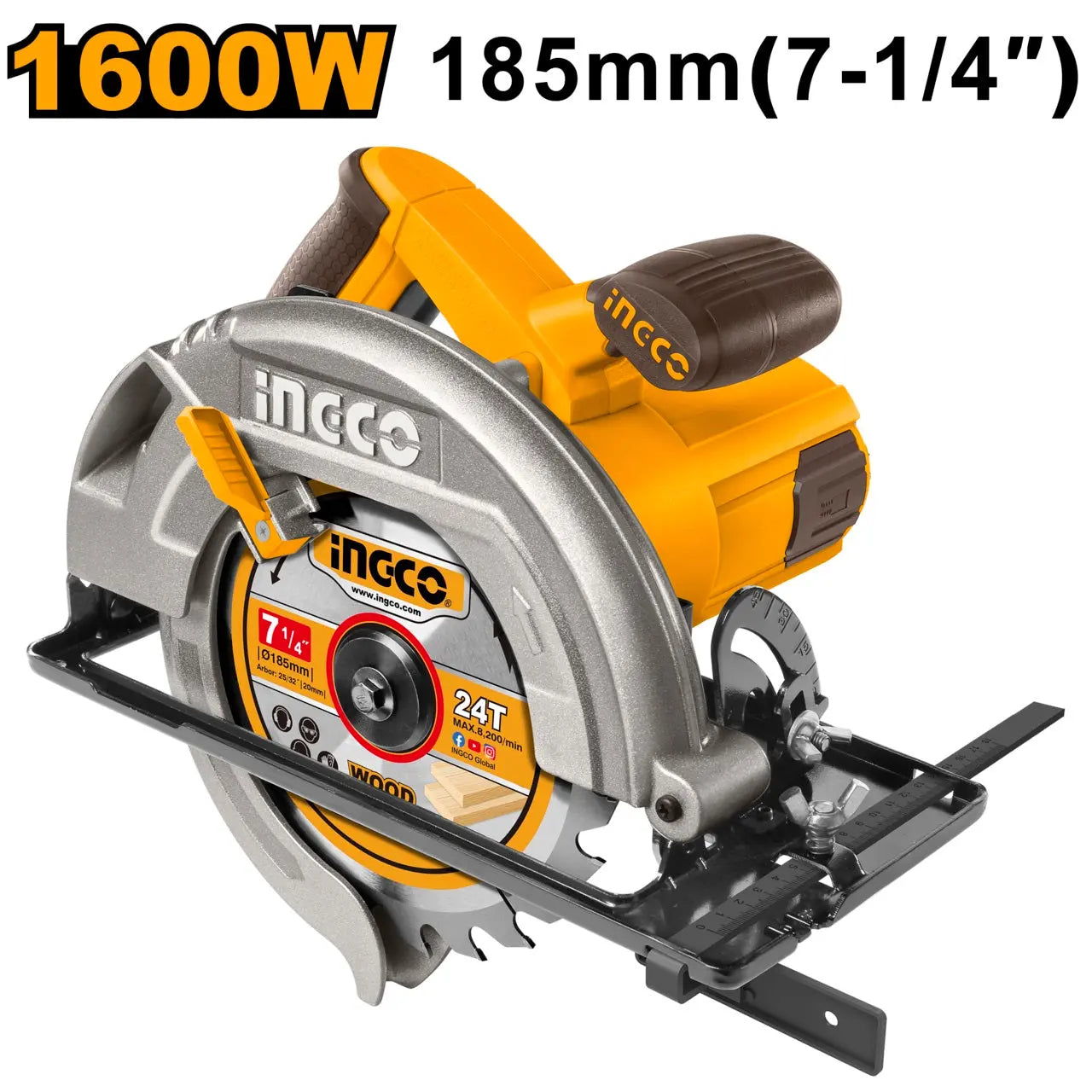 Ingco - 185mm - Circular Saw - 220 volt - 1600 watt - CS18568 - Power Tools Direct