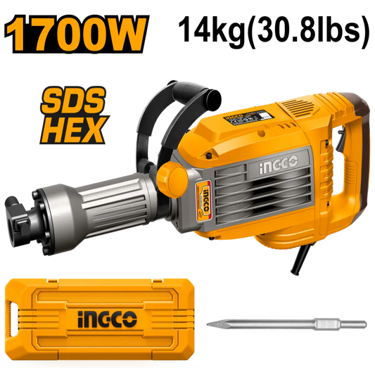 Ingco -Demolition Breaker - 220 volt - 1700 watt - PDB170068 - Power Tools Direct